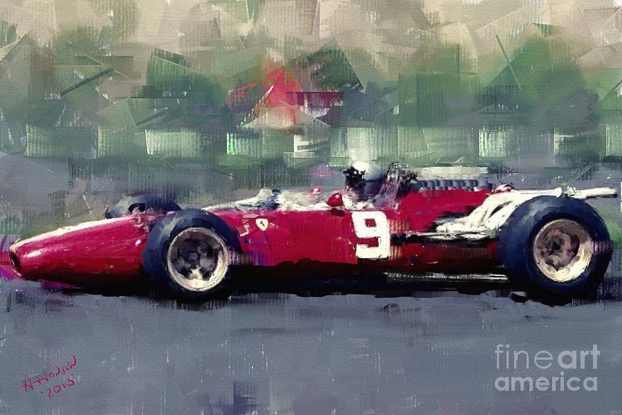 F1 Ferrari - Surtees Digital Art by Arne Hansen