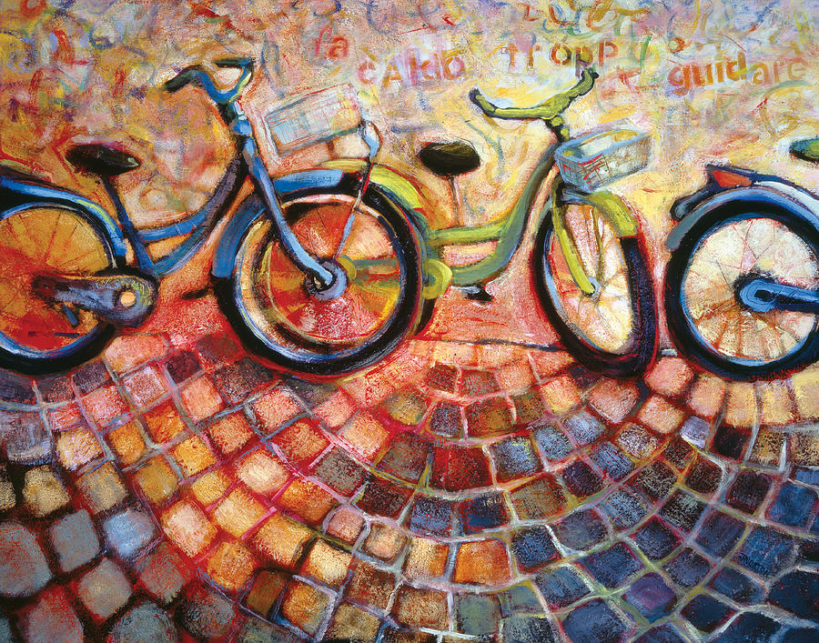 Bicycle Painting - Fa Caldo Troppo Guidare by Jen Norton