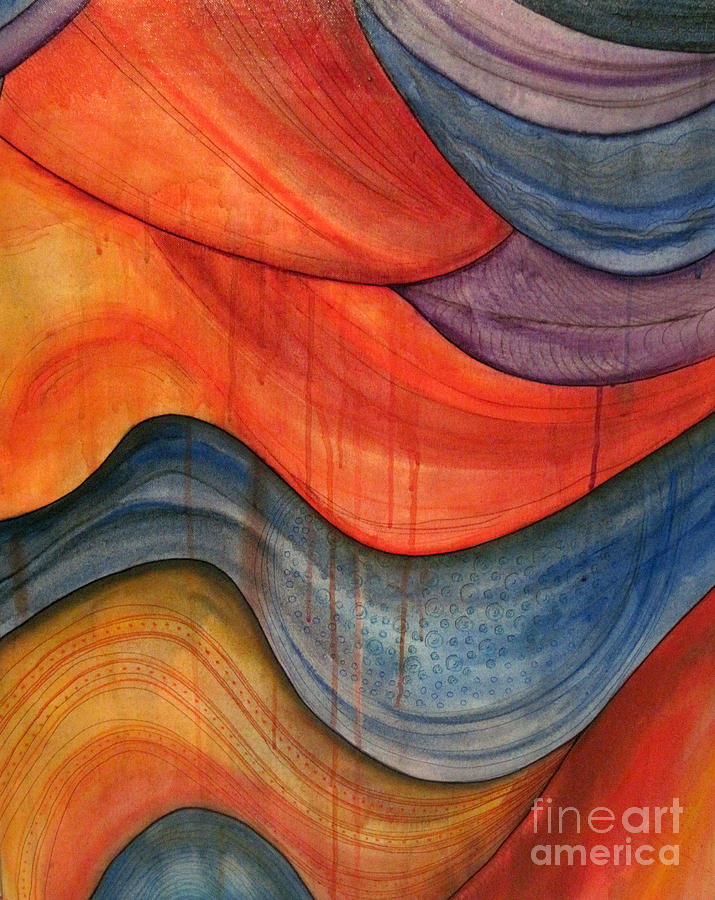 Fabric Folds Painting by Lynellen Nielsen