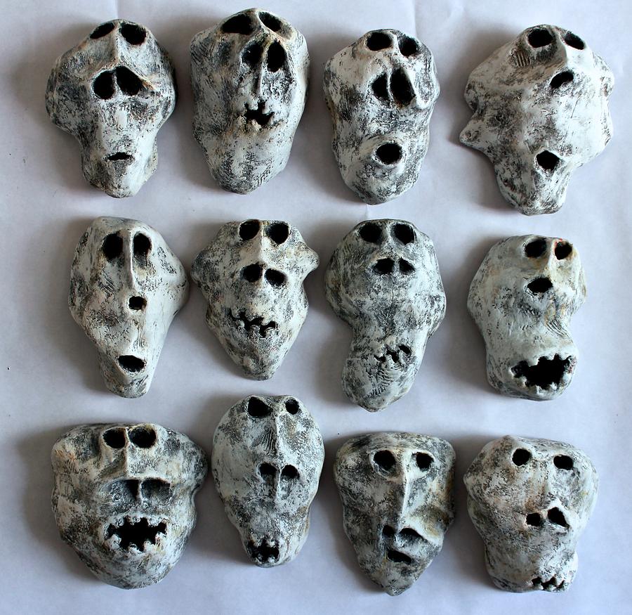 Skull Mixed Media - FABULAS Wall of Skulls  by Mark M  Mellon