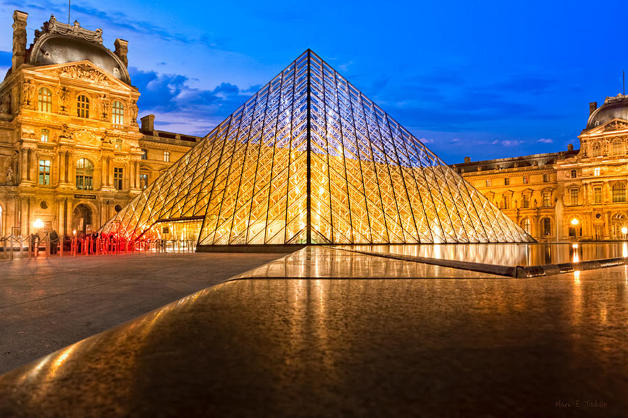 Louvre Photograph - Fabulous Louvre Pyramid at Night by Mark Tisdale