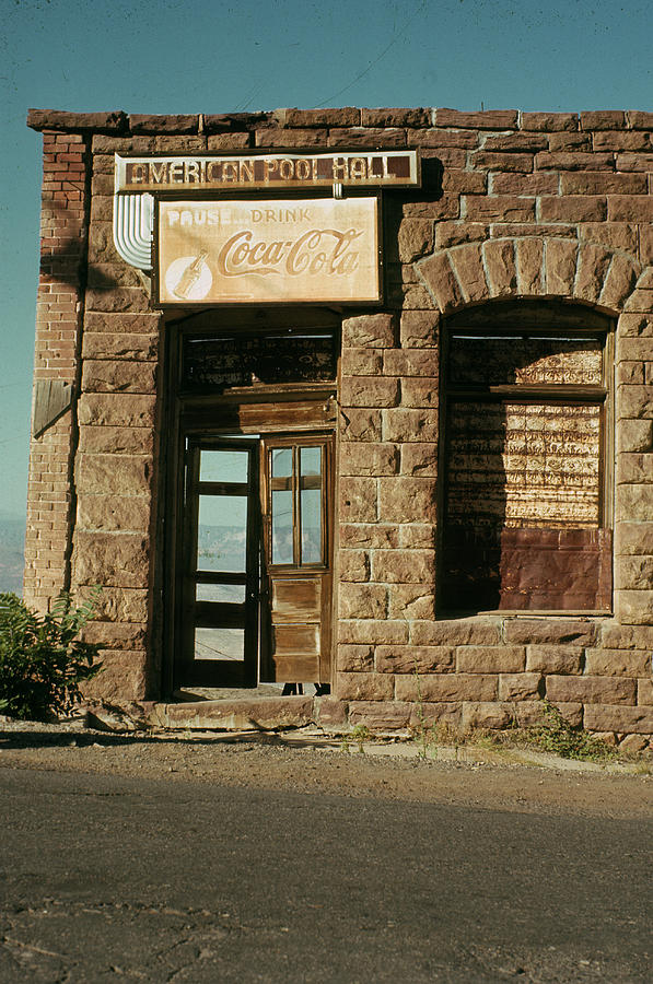 Facade American Pool Hall Coca-Cola sign ghost town Jerome Arizona 1968 #1 Photograph by David Lee Guss