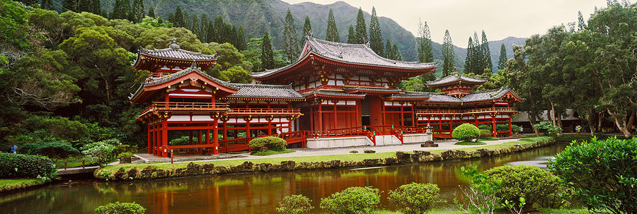 Architecture Photograph - Facade Of Byodo-in Temple, Valley Of by Panoramic Images