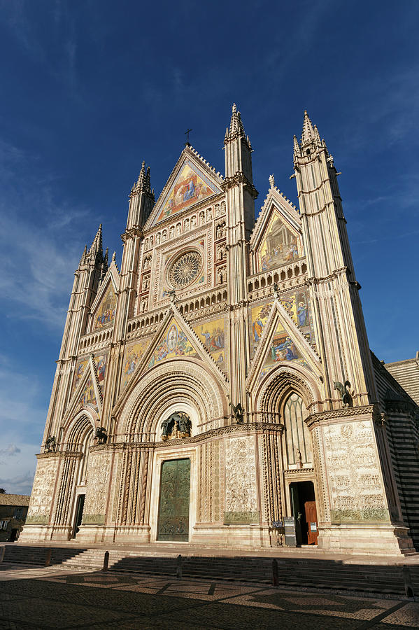 Facade Of Orvieto Cathedral Against Photograph by Guy Vanderelst - Pixels