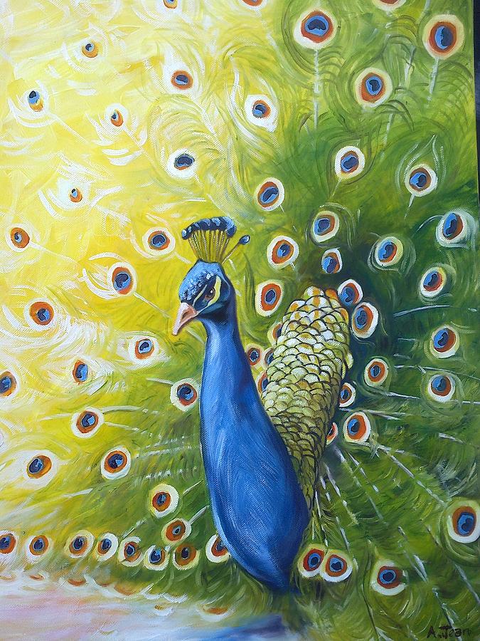 Peacock Painting - Face 2 Face 2 by Andrick Jean