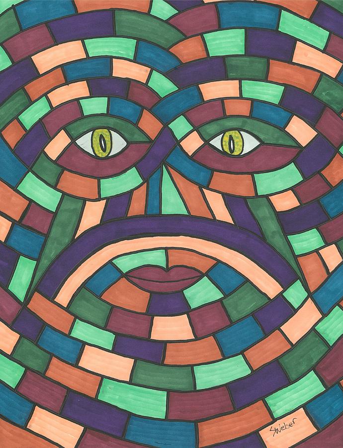Face in the Maze Painting by Susie Weber