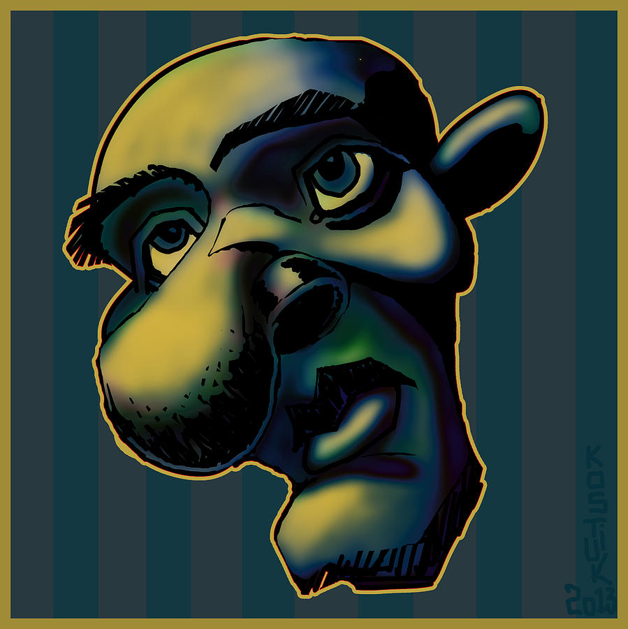 Portrait Digital Art - Face Ix by Thomas Olsen Portrait Digital Art - Face Ix by Thomas Olsen