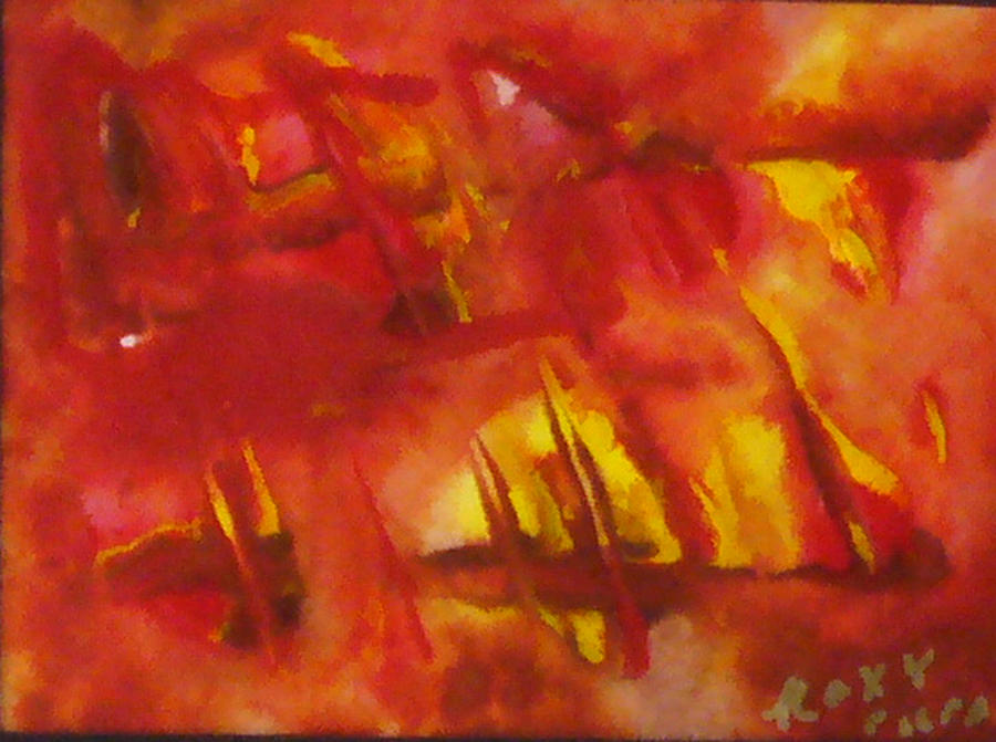 Face Of Fire 2 Painting by Roxy Furos