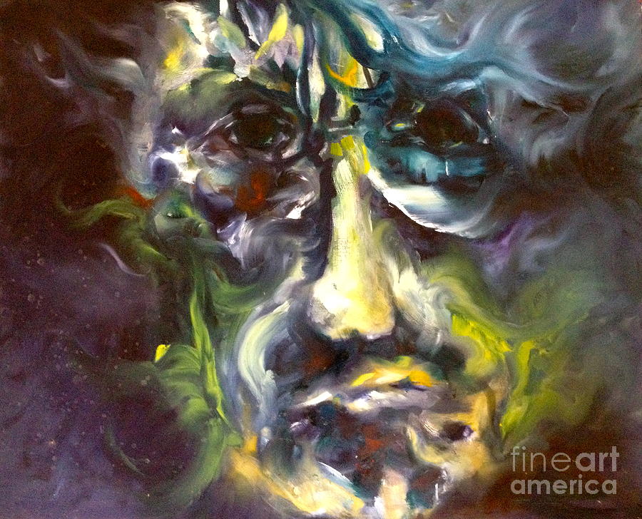 Abstract Painting - Face series 5 the other side by Michelle Dommer