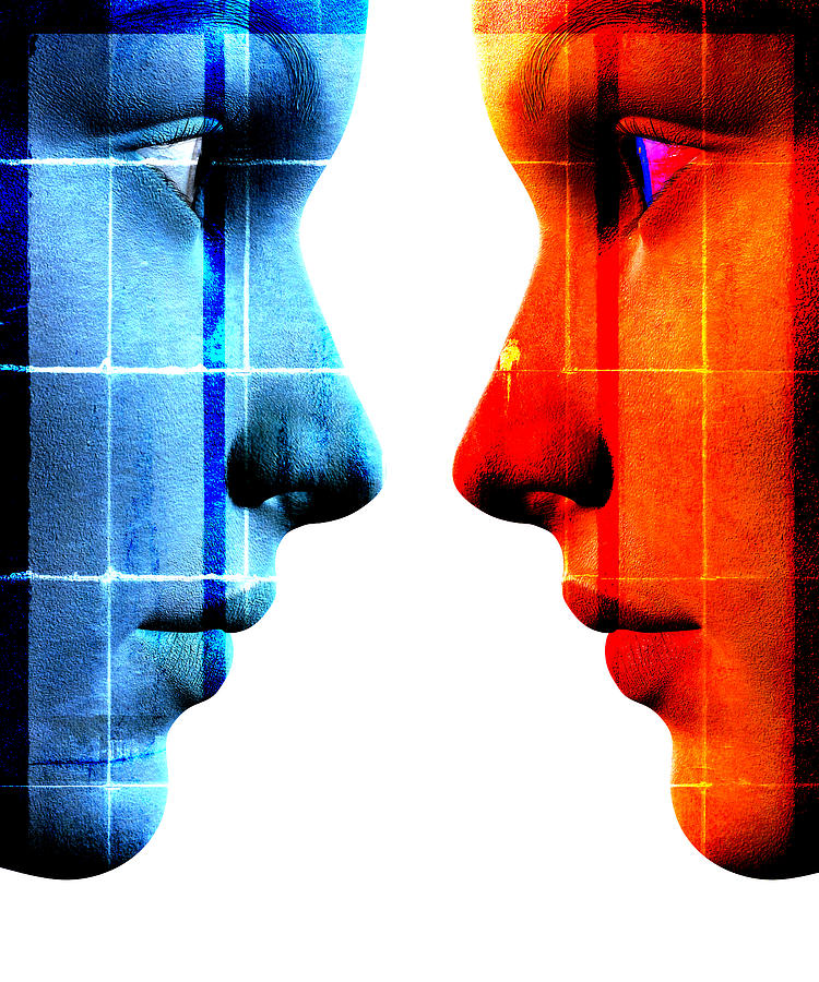 Face To Face Digital Art By David Ridley