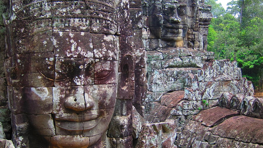 Cambodia Photograph - Faces by David McCadden