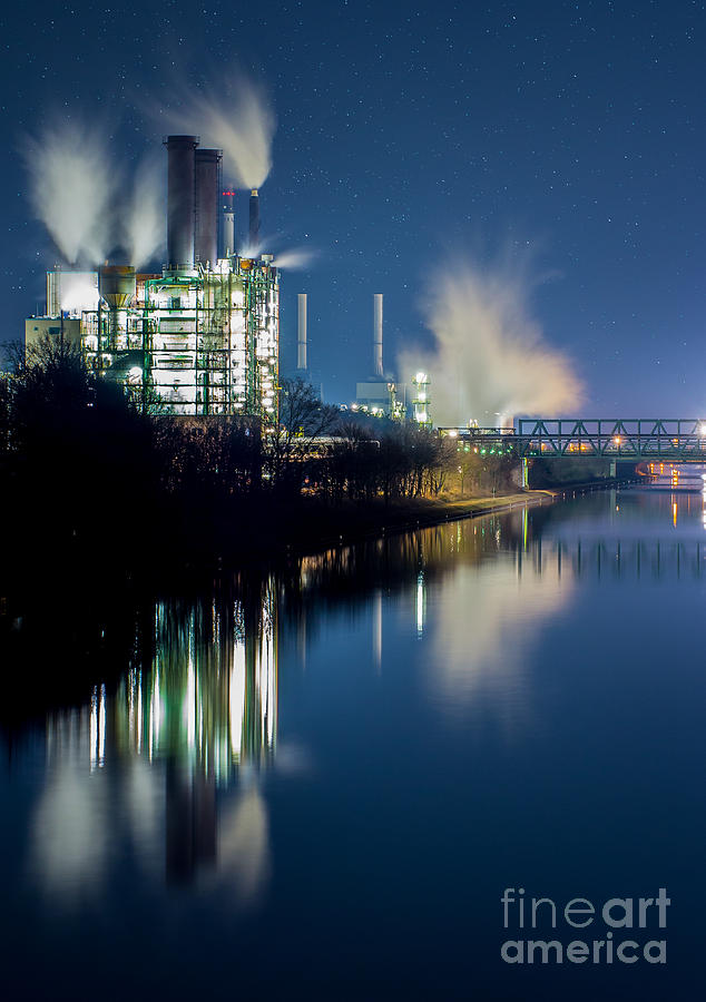 Factory at the river Photograph by Daniel Heine