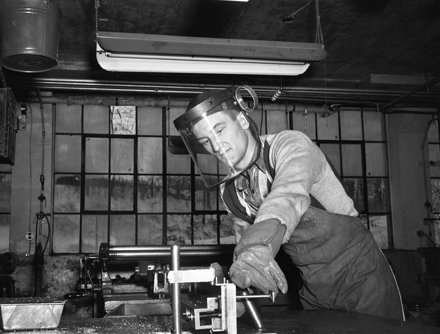 Portrait Photograph - Factory Worker, 1942 by Granger