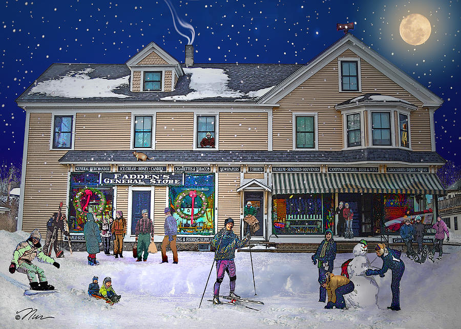 Faddens General Store in North Woodstock NH Digital Art by Nancy Griswold