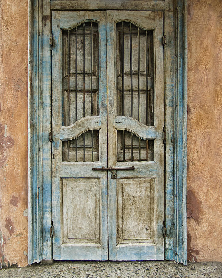 Door Photograph - Faded Blue by Lori Schneider