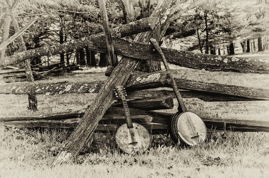 Banjo Photograph - Faded Country Time Banjos by Bill Cannon