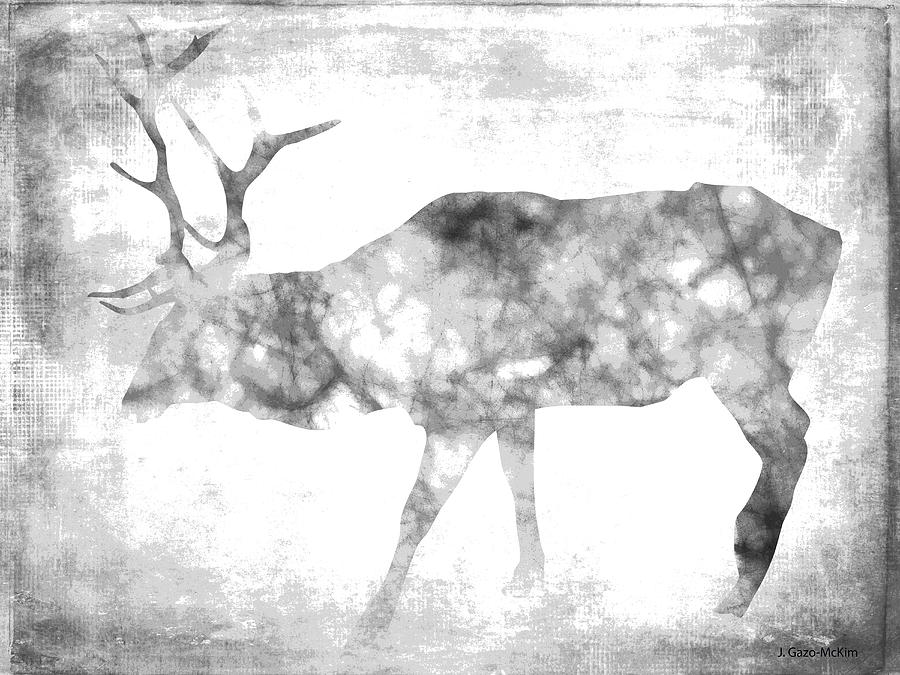 Faded Elk Digital Art by Jo-Anne Gazo-McKim