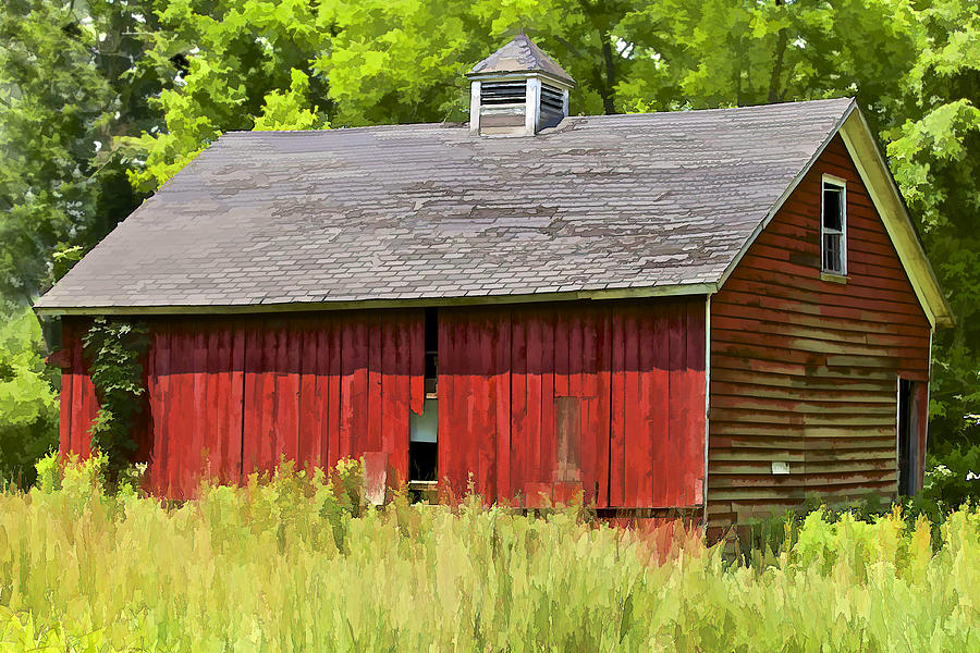 Faded Red Farm House Photograph by David Letts