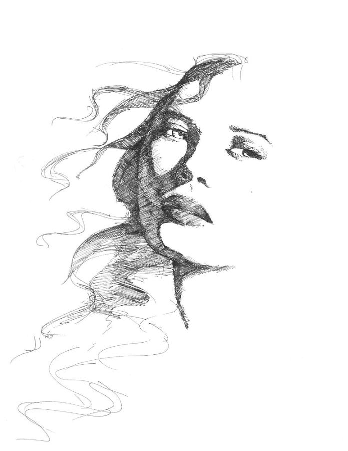 Portrait Drawing - Fading Beauty by Alfred Stringer
