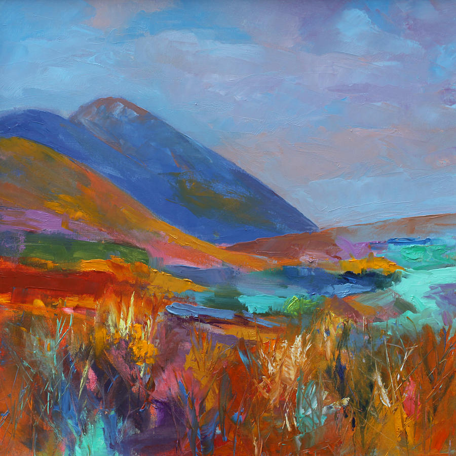 Fading Light Over Eildons Painting by Niall McWilliam