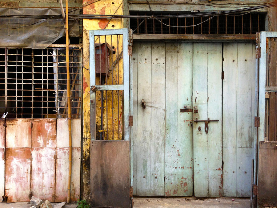 Fading Old Door In A Side Street Central Yangon Myanmar  Photograph by PIXELS  XPOSED Ralph A Ledergerber Photography