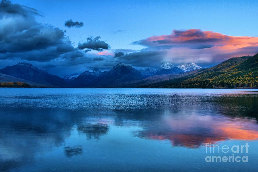 Glacier National Park Photograph - Fading Sunset by Adam Jewell