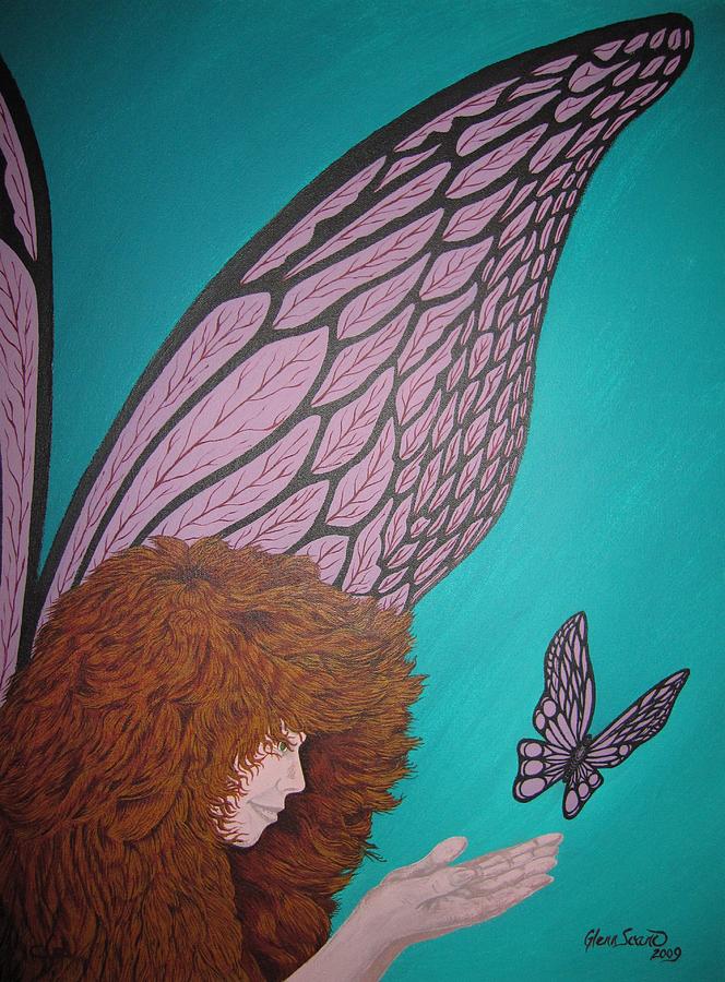 Faerie and Butterfly Painting by Glenn Scano