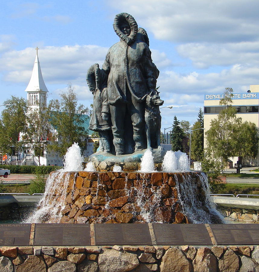 Statue Photograph - Fairbanks Statue by Lew Davis