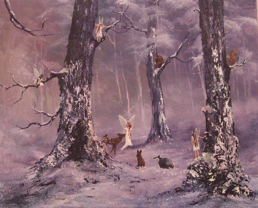 Animal Painting - Fairies and Friends  by Jean Walker