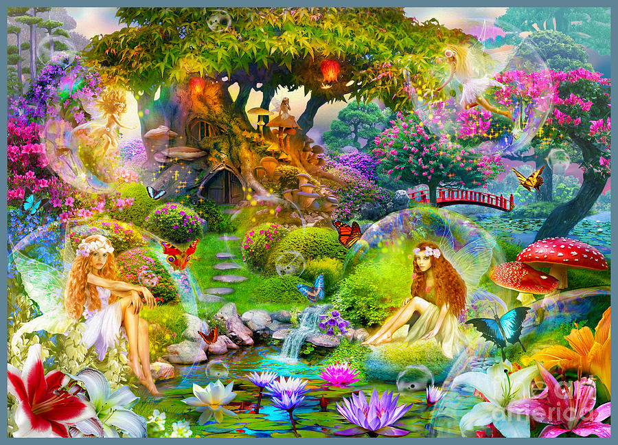 Fairy Digital Art - Fairies by MGL Meiklejohn Graphics Licensing