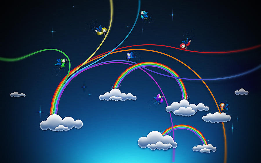 Abstract Digital Art - Fairies Made Rainbow by Gianfranco Weiss