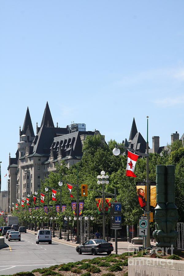 Flag Photograph - Fairmont Chateau Laurier I - Ottawa by Christiane Schulze Art And Photography