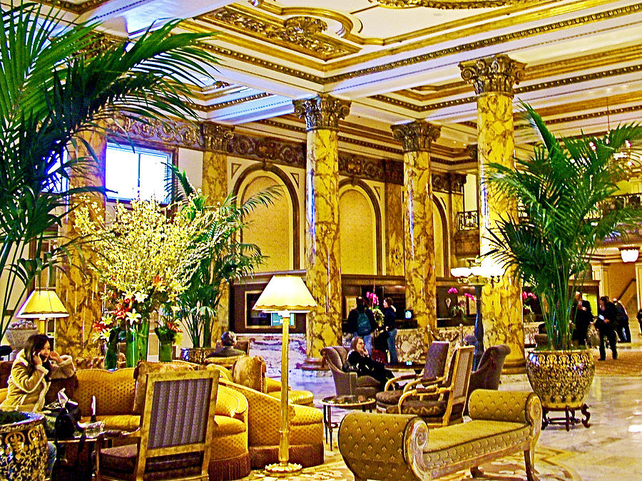 Fairmount Hotel Lobby in San Francisco-California   Photograph by Ruth Hager