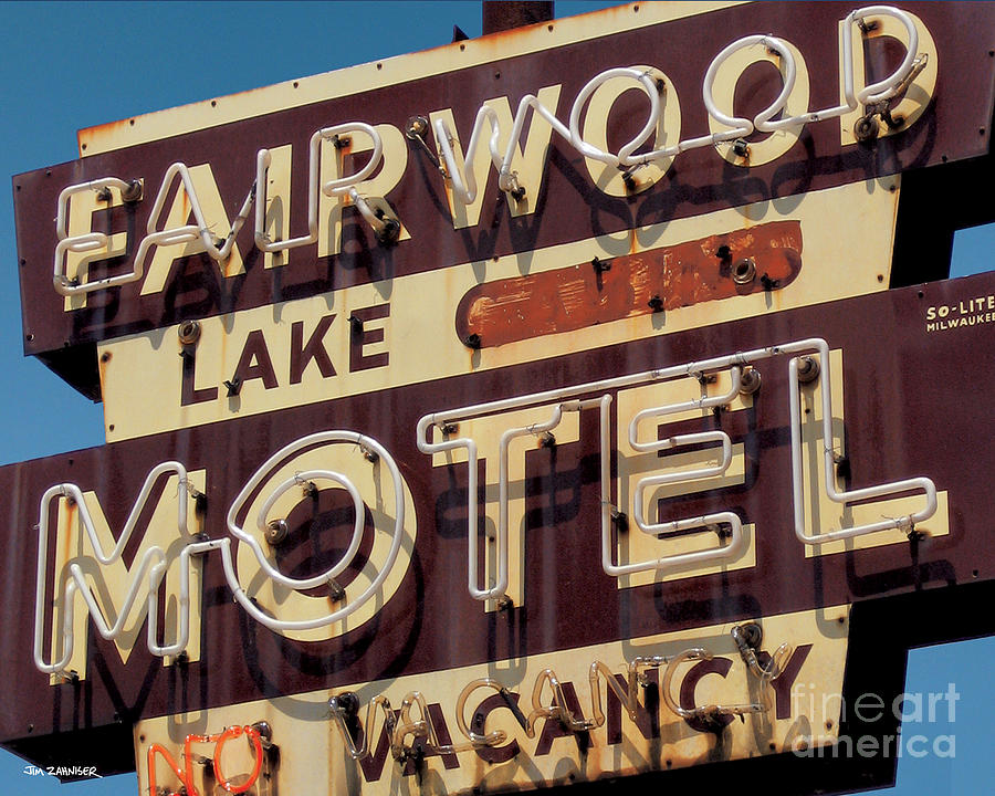 Vintage Digital Art - Fairwood Motel by Jim Zahniser