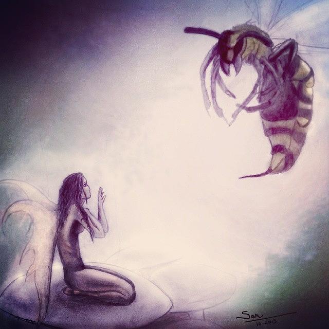 fairy And The Hornet.
pencil And Photograph by Sam Ung