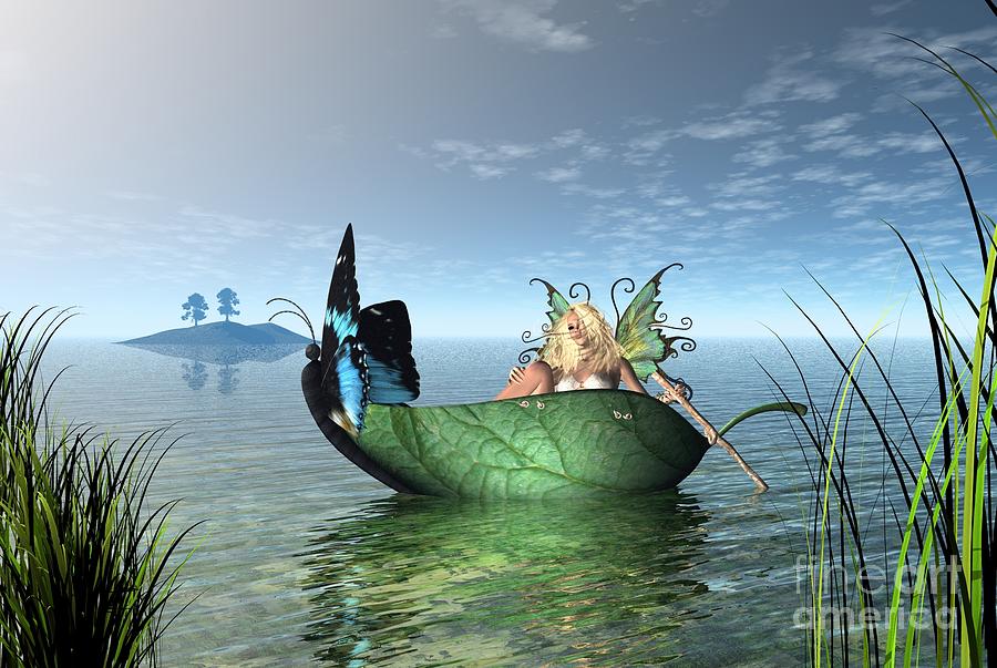 Fairy Digital Art - Fairy Butterfly Boat by Fairy Fantasies