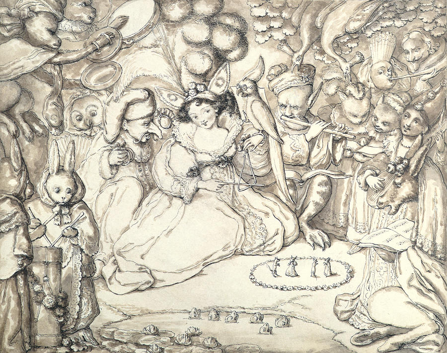 Music Drawing - Fairy Concert, C.1830 by Charles Kirkpatrick Sharpe