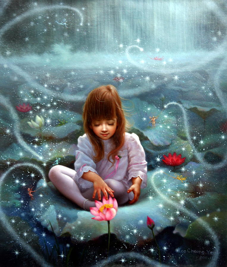 Girl and the Seven Fairy 3 Painting by Yoo Choong Yeul