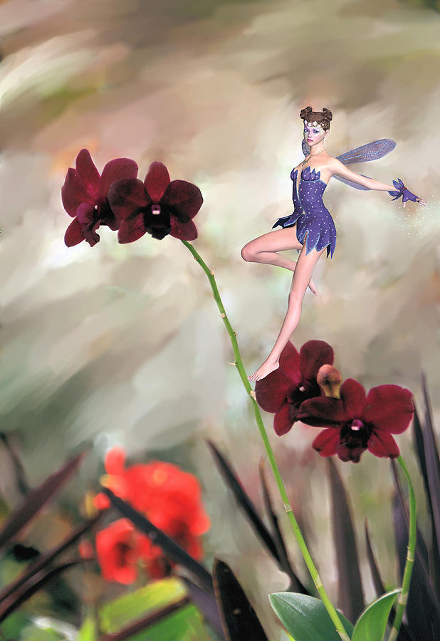 Fairy in the Orchid Garden Photograph by Rosalie Scanlon