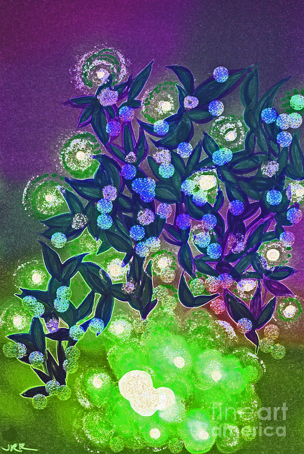 Fairy Light Garden Green by jrr Mixed Media by First Star Art