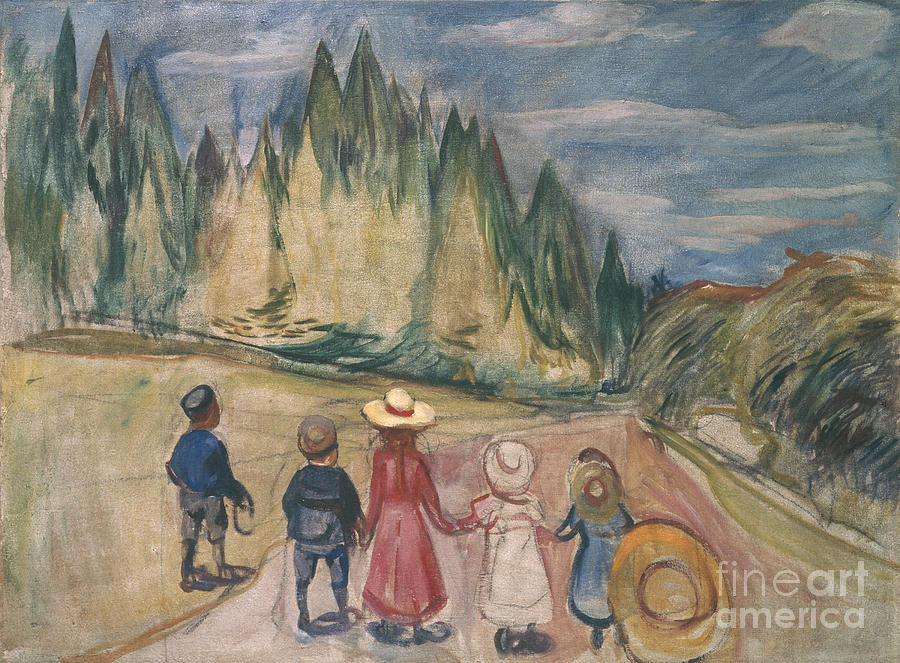 Fairy-tale forest Painting by Edvard Munch