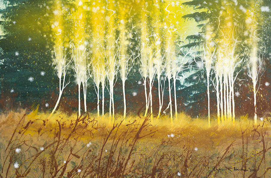 Fairy Trees Painting by Lynn Hansen
