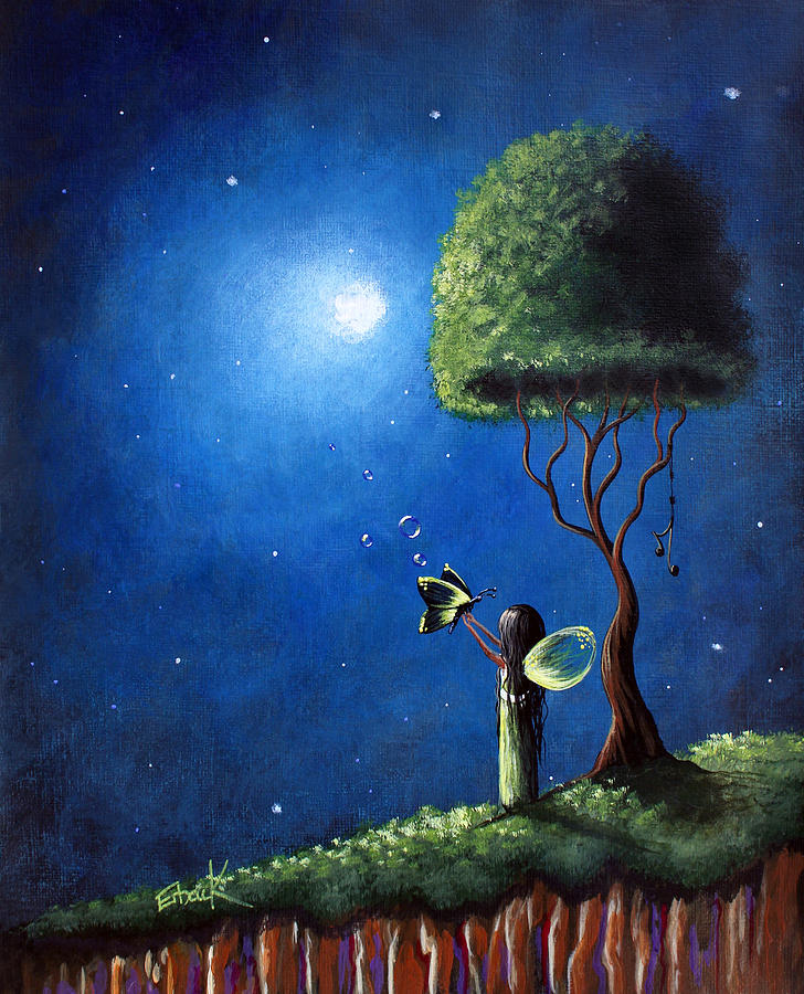 Fairy Wishes Original Art Painting Painting by Moonlight Art Parlour