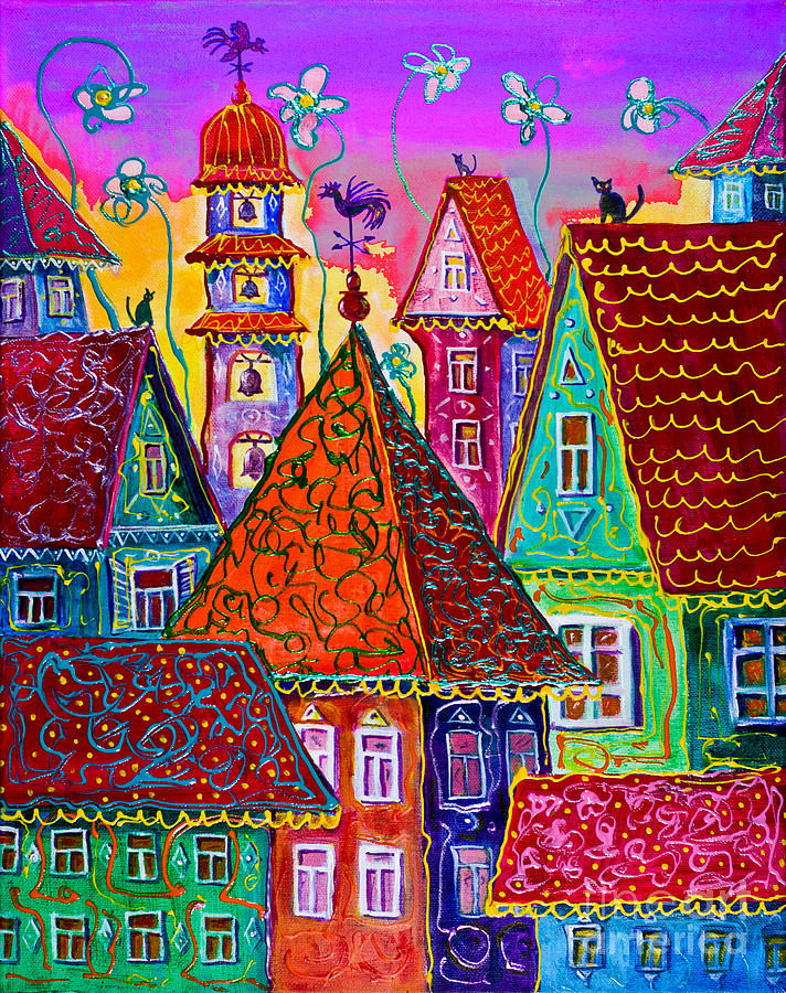 Magic town Painting by Maxim Komissarchik