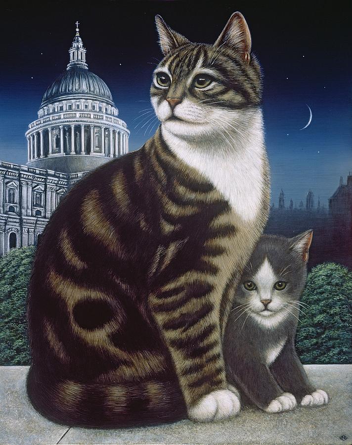 Cat Painting - Faith, The St. Pauls Cat by Frances Broomfield