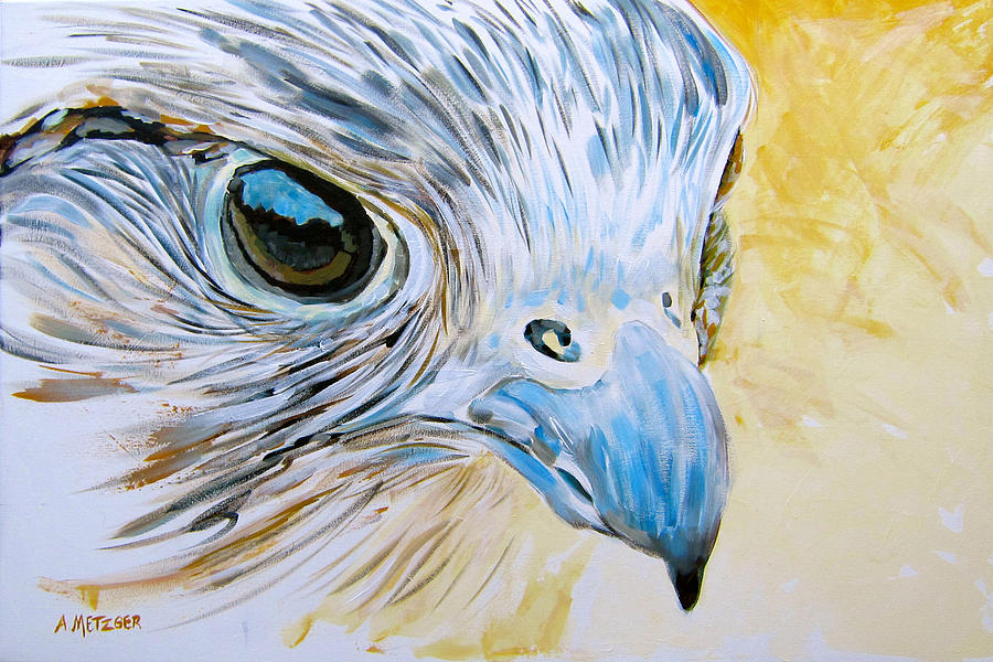 Falcon Stare Painting by Alan Metzger