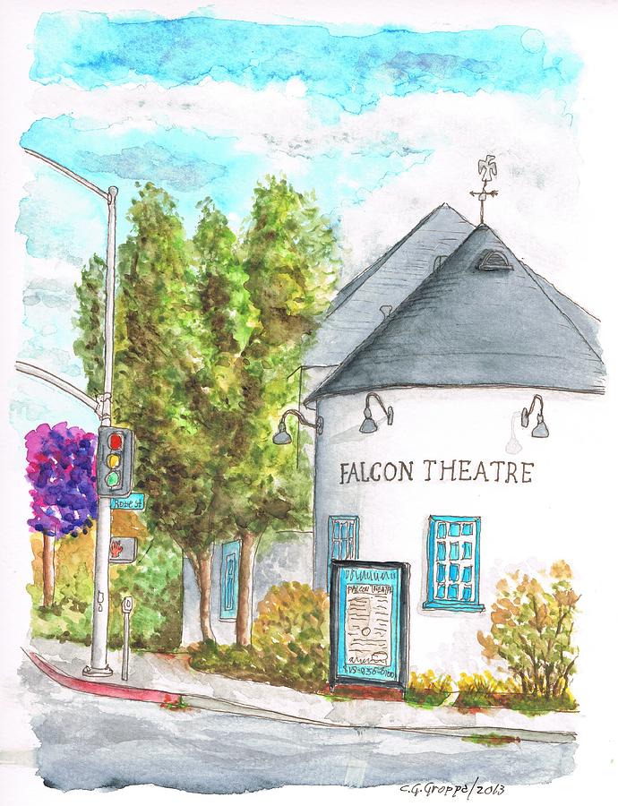 Falcon Theatre in Toluca Lake - California Painting by Carlos G Groppa