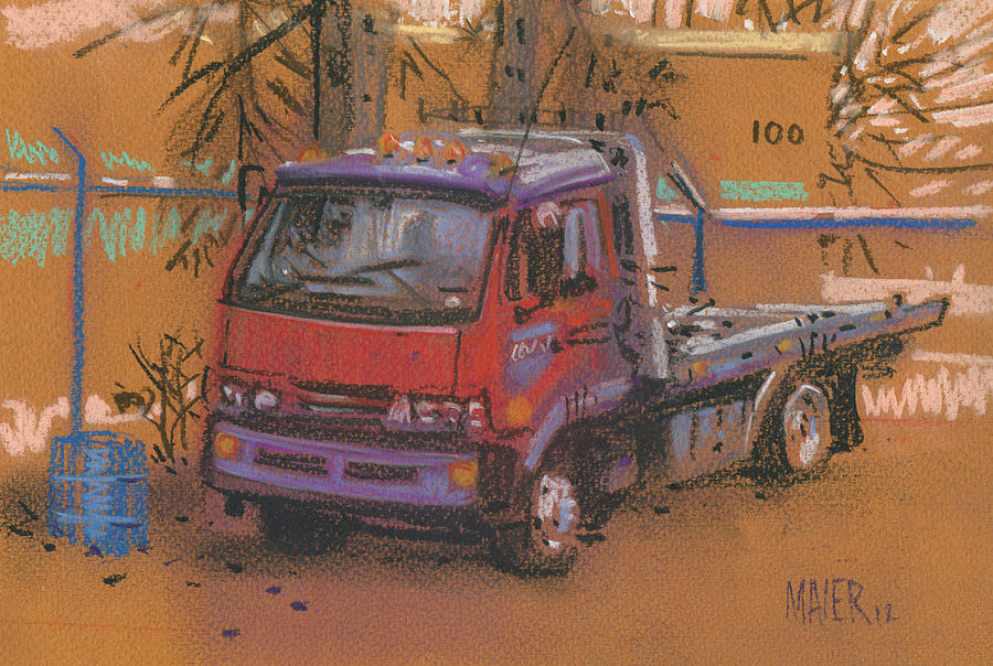 Truck Drawing - Falcon Wrecker by Donald Maier