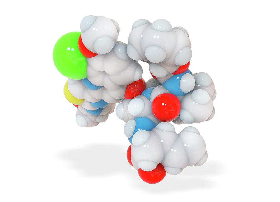 Biochemical Photograph - Faldaprevir Drug Molecule by Ramon Andrade 3dciencia