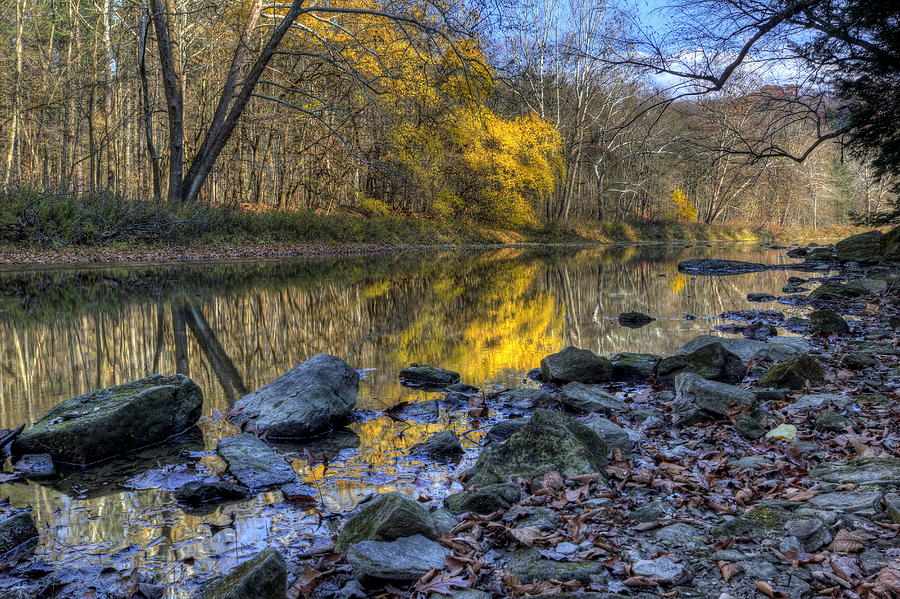 Fall along the Scenic River Photograph by David Dufresne
